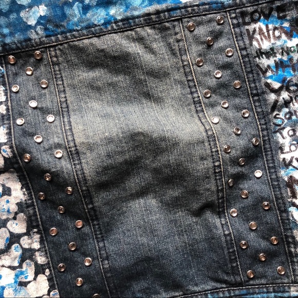 Handprinted Love Denim Jacket - Picture 9 of 12